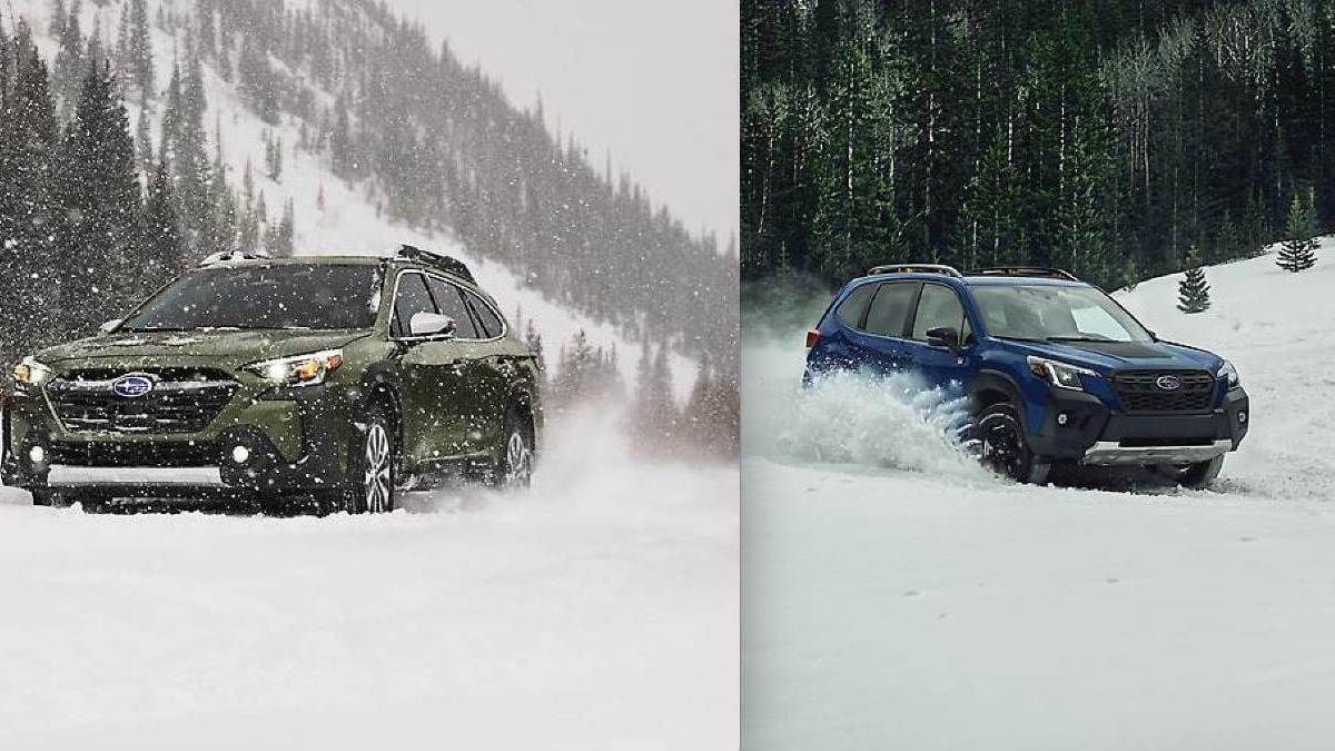 KBB S 13 Best SUVs For Driving In Snow Only 2 Subarus Qualify   2024 Subaru Forester%2C 2024 Subaru Outback Snow 